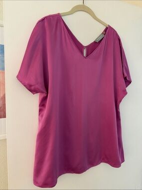 Ravella Verona Reversible 100% Silk Blouse Bella Pink | Size M